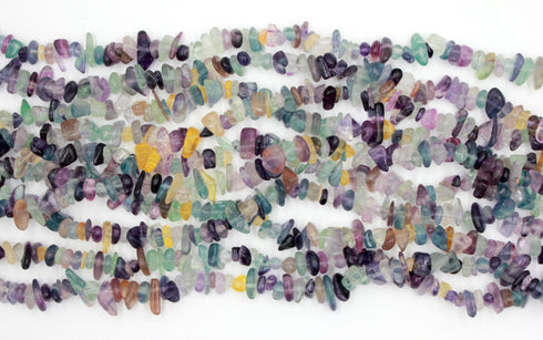 Rainbow Fluorite Gemstone Beads, 5x9mm, Chip Beads